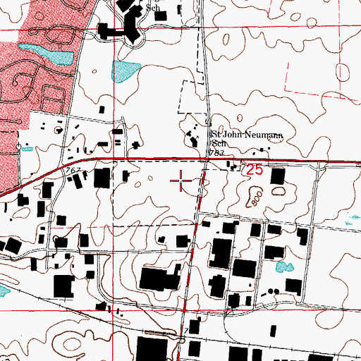 Topographic Map of Stewart Crossing Shopping Center, IL