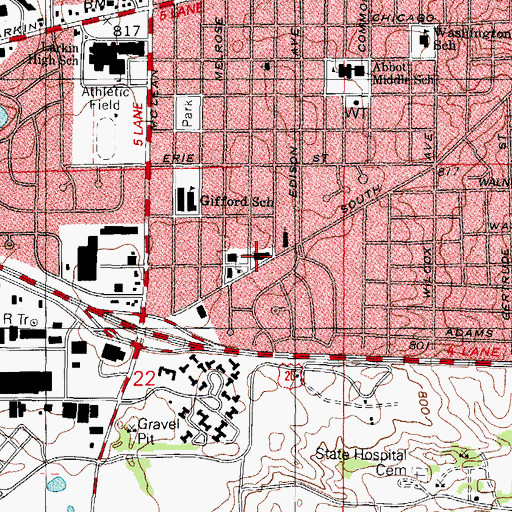 Topographic Map of Sunset Center Shopping Center, IL