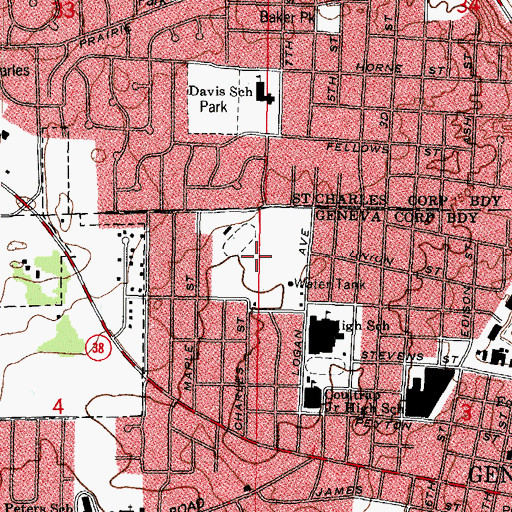 Topographic Map of Burgess Field, IL