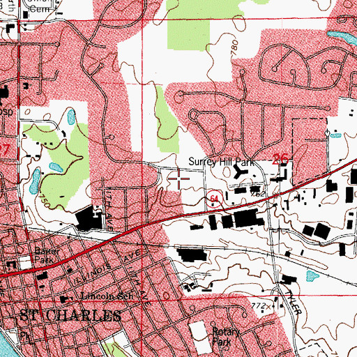 Topographic Map of Hunt Club Park, IL