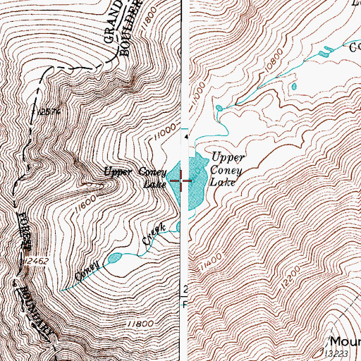 Topographic Map of Upper Coney Lake, CO