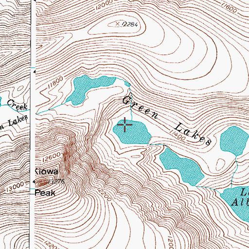 Topographic Map of Green Lakes, CO