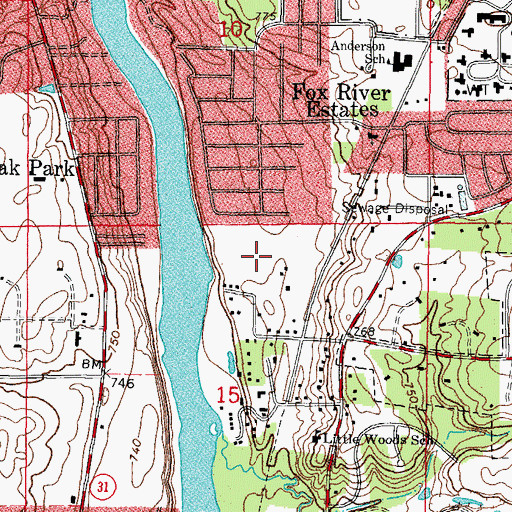 Topographic Map of Severson Forest Preserve, IL