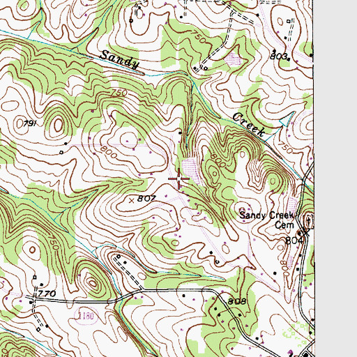 Topographic Map of Grace Baptist School, NC