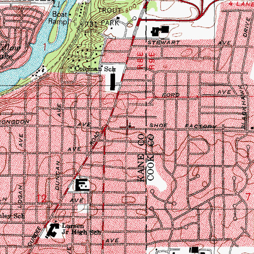 Topographic Map of Church of Christ, IL
