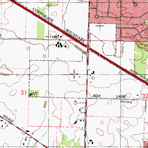 Topographic Map of Westfield Business Park, IL