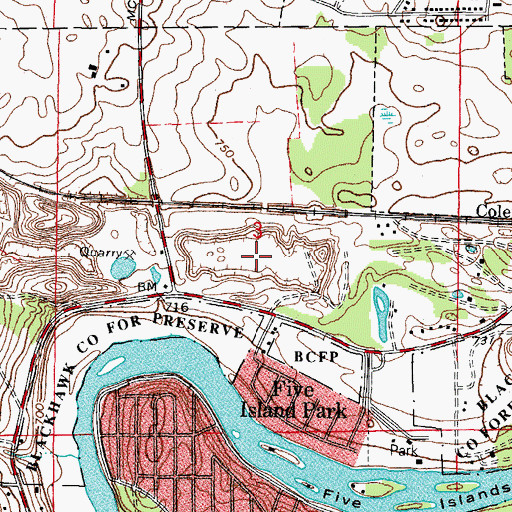 Topographic Map of Fox River Quarry, IL