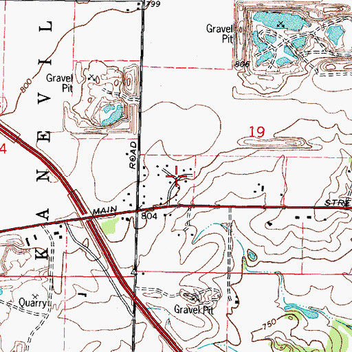 Topographic Map of Blackberry Acres, IL
