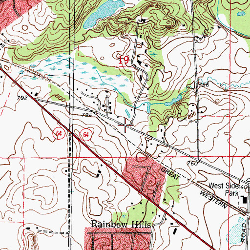 Topographic Map of Bonnie Valley, IL