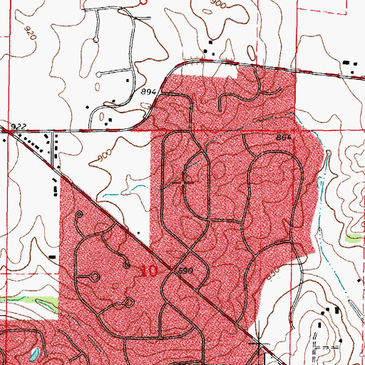 Topographic Map of Briar Gate, IL