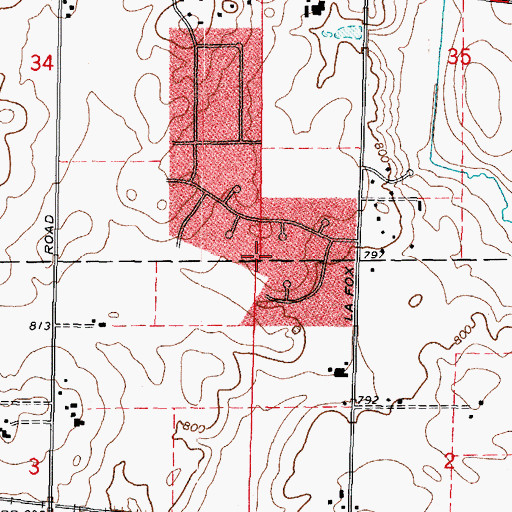 Topographic Map of Dillonfield, IL