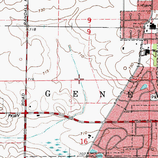 Topographic Map of Eaglebrook Country Club, IL