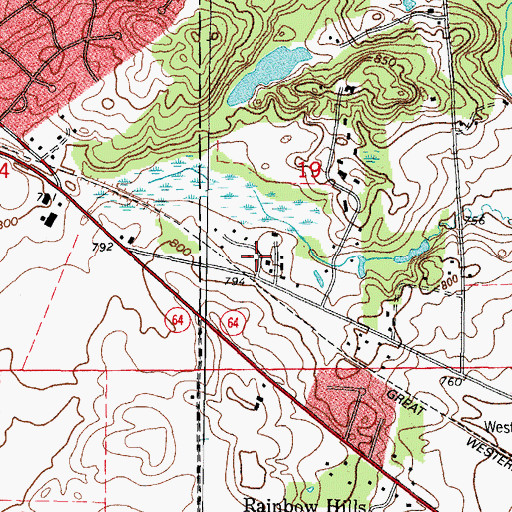 Topographic Map of Evanswood, IL