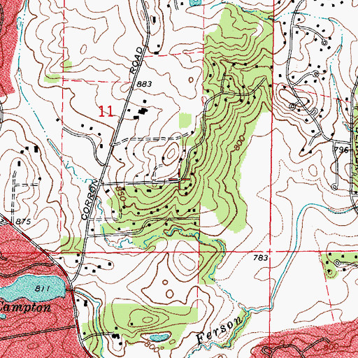 Topographic Map of Fair Oaks, IL