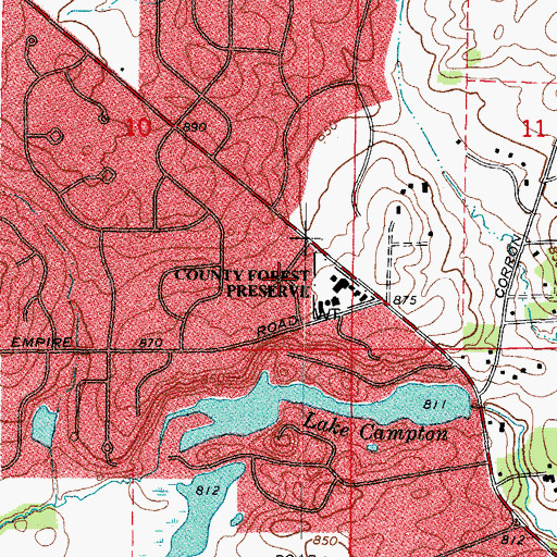 Topographic Map of Far View, IL