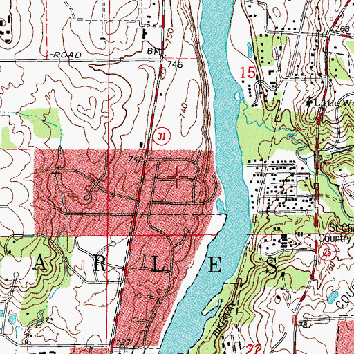 Topographic Map of Farmington, IL