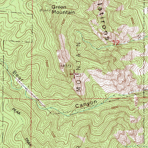 Topographic Map of Boulder Mountain Park, CO