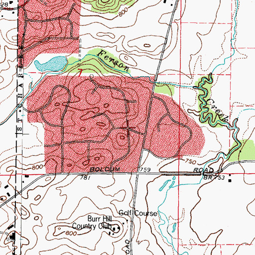 Topographic Map of Ferson Creek Woods, IL
