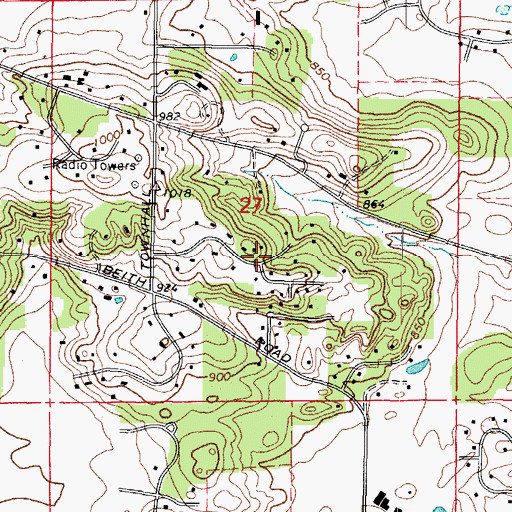 Topographic Map of Forest Hills, IL