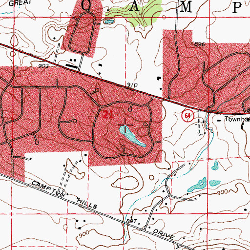 Topographic Map of Foxfield, IL