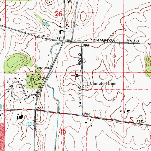 Topographic Map of Garfield Farm, IL