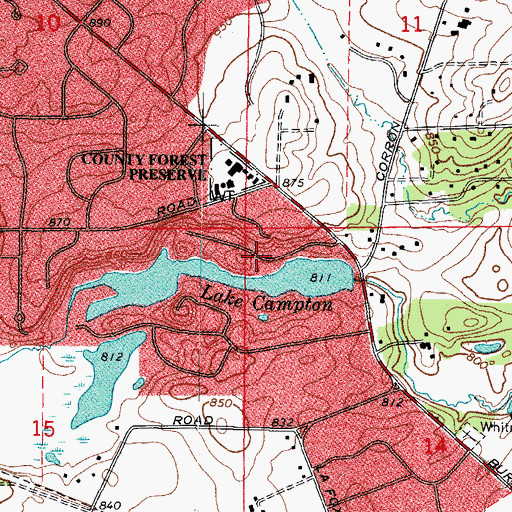 Topographic Map of Kings Mill, IL