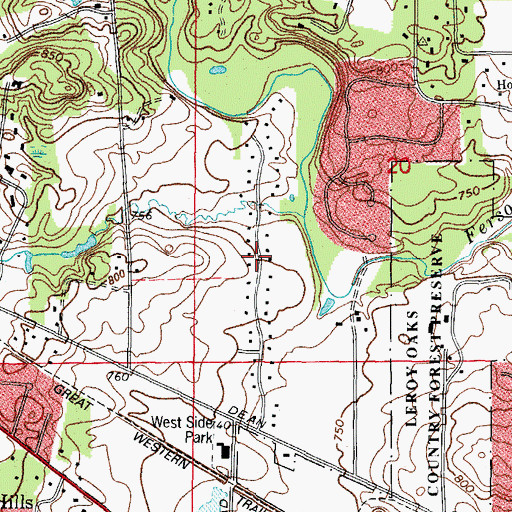 Topographic Map of Knoll Creek West, IL