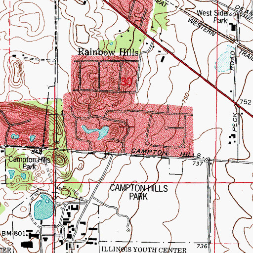 Topographic Map of Lake Charlotte, IL