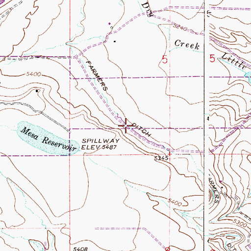 Topographic Map of Farmers Ditch, CO