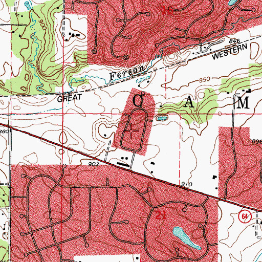 Topographic Map of Mary Meadows, IL