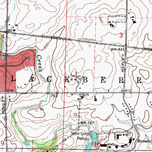 Topographic Map of Native Prairie, IL