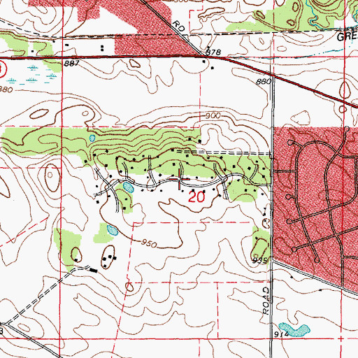 Topographic Map of Oak Openings, IL