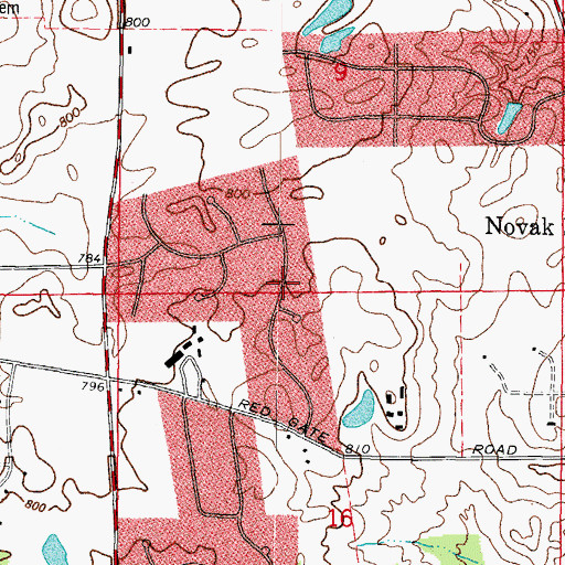 Topographic Map of Redgate Ridge, IL