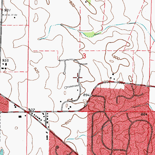 Topographic Map of Silver Glen Meadows, IL