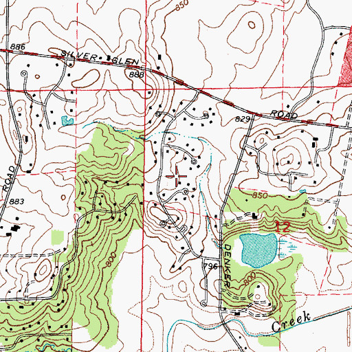 Topographic Map of Split Rail Farm, IL