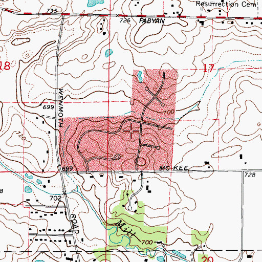 Topographic Map of Spring Green, IL