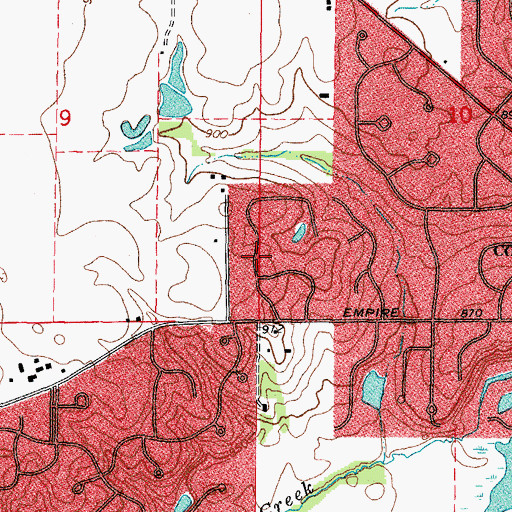 Topographic Map of The Knolls, IL