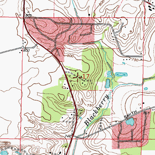 Topographic Map of Timbercrest, IL