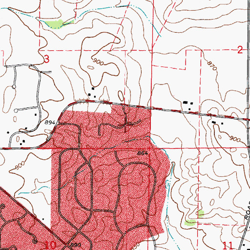 Topographic Map of Weybridge, IL