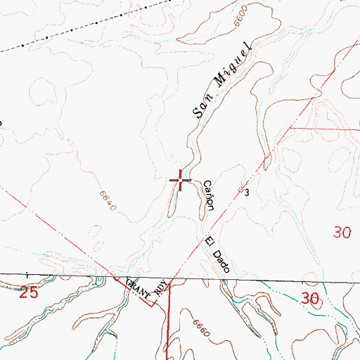 Topographic Map of Caon del Dado, NM