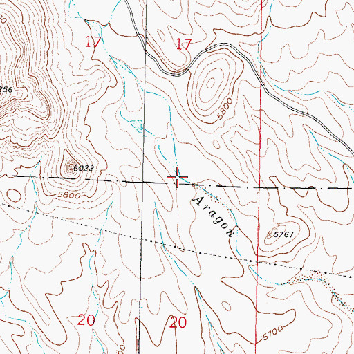Topographic Map of Aragon Draw, NM