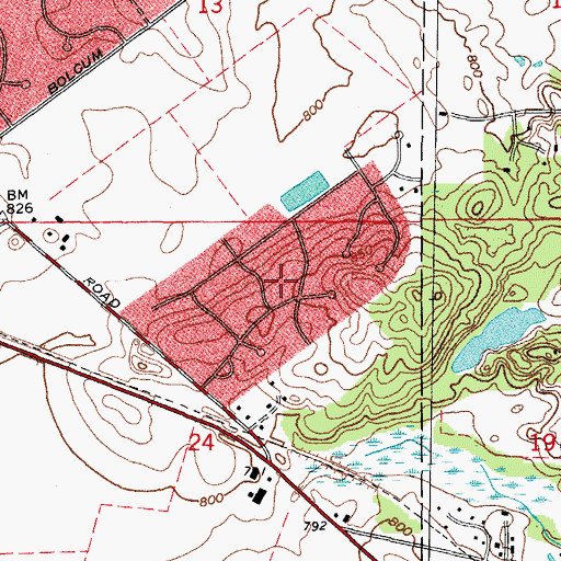 Topographic Map of Wideview, IL