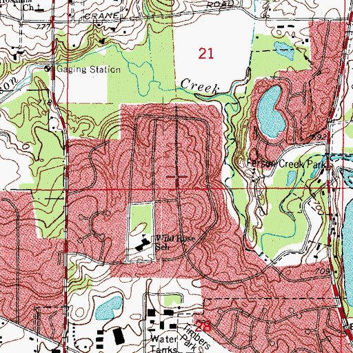 Topographic Map of Wildrose, IL