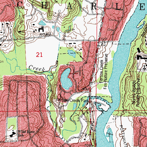 Topographic Map of Wildrose Valley, IL