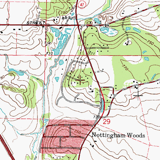 Topographic Map of Willow Creek, IL