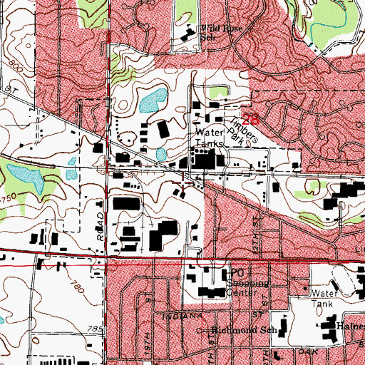 Topographic Map of Saint Charles Township Office, IL