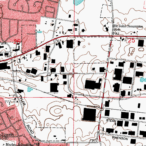 Topographic Map of Saint Charles Business Park, IL