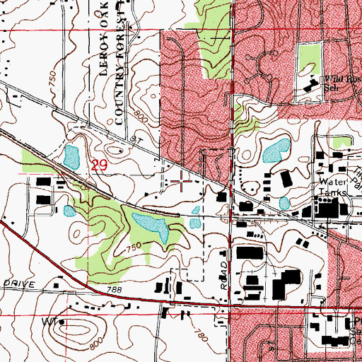 Topographic Map of Timber Ridge Professional Park, IL