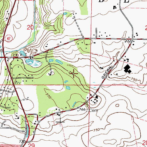 Topographic Map of Blackberry Maples Forest Preserve, IL