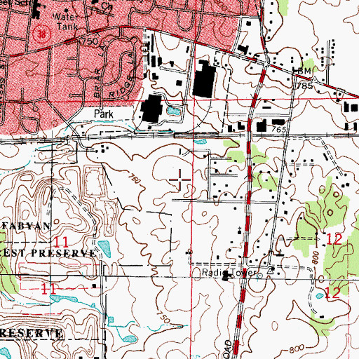 Topographic Map of Elfstrom Stadium, IL